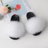 Kids Fur Slides Summer House Slippers Fluffy Kids Shoes For Girls Furry Sandals Home Real Fur Flip Flops Wholesale Dropshipping