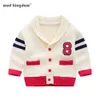Mudkingdom Boys V-Neck Cardigan Fashion Preppy Style Embroidery Knitted Long Sleeve Autumn Casual Sweaters 210615