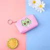 Dzieci małe torebki i posiadacze PU Leather Cute Cartoon Animal Fruit Print Moneta Money Card Portfel Etui Słuchawki Blue Torby