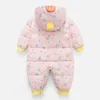 2021 New Baby Romper Down Clothes Winter Infant Bodysuit Cartoon Boy Girls Snowsuit Coat Jumpsuit for Newborn 0-3Yrs H0909