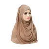 Moslim Vrouwen Meisjes Hijab Islamitische Hijab Sjaal Een Stuk Mode Effen Kleur Zachte Hoofddoek Arabische Headwrap Strass Hijab