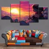 Impression sur toile Peinture Mur Art League Of Legends Jeu Affiche 5 Pièce Paysage Champ Champignon Coucher De Soleil Teemo Image Pour Chambre D'enfants