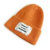 M361 New Autumn Winter Men's Womens Knitted Hat Applique Letters Skull Beanies Caps Candy Color Lady Warm Hats 17 Colors