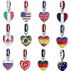 Cadeau de fête Lady Collier Bracelet Pendentif Mode Femmes Alliage Huile Goutte À Goutte 3D Monde Drapeau National Imprimé Pendentifs Vacances WY265 ZWL