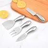 4 pezzi / set coltelli da formaggio in acciaio inossidabile argento set posate da formaggio gadget da cucina utensili da forno gadget da cucina LX3559