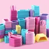 30-99PCS Baby Girls Boys Castle Castle Pure Magnety Piece Block Block Set Детские DIY Сборка Развивающих игрушек Пластик Q0723