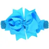 12 cor bebê grande bowknot headbands meninas bonito arco faixa de cabelo infantil adorável headwrap crianças bowknot acessórios de cabelo elástico