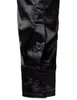 Mäns Casual Shirts Black Satin Luxury Dress 2021 Silk Smooth Men Tuxedo Shirt Slim Fit Wedding Party Prom Chemise Homme