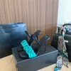 Sandales à talons hauts de luxe pour femmes à bout carré avec chaussures habillées à bout ouvert