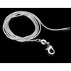 1 mm 16 ~ 24 pulgadas 925 Collar de cadena de plata esterlina 925 Collares de serpientes estampados para mujeres Joyería de moda Descuento barato 1pcs