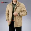 Large Size M-6XL Spring Autumn Men's Military Casual Style 100% Cotton Khaki Loose Mid-length Jacket Coat Man Black Jackets 211217