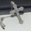 Nieuwe Choucong Luxury Jewelry 925 Sterling Silver Pave White Topaz CZ Diamond Gemstones Hanger Wedding Dames Ketting voor mannen Gift7216320