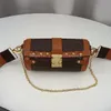 Moda Tasarımcılar Mini Zincir Varil Şekli Kadın Çantası Dalga Desen Klasik Çiçek Retro Kova Omuz Çantaları Çanta Casual Crossbody Çanta Kılıf