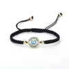 DANKAISHI créateur de mode turc mauvais pavé CZ Blue Eye chaîne en or Bracelet tissé à la main pour les femmes