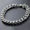 Bracelets Mens Stainless Stssl Chain on Hand Cuban Link Charm Steel Braclet Punk Gifts for Men Accessories Hip Hop Whole Q0605200g