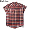 Camicia da uomo sovradimensionato a Plaid Plaid Plaid Shirt da uomo Summer Hip Hop Shirts da uomo Abbigliamento uomo Abbigliamento uomo 210603