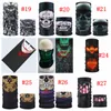 Crâne Bandanas magie sans couture Bandana foulard masque facial écharpe Halloween Ride BandanaGhost écharpe cou randonnée écharpes cagoule masques WLL5