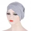 Solid Color Forehead Cross Hidżab Czapki Dla Kobiet Indie Wrap Głowy Szalik Turban Bonnet Stretch Muzułmańskie Hijabs Bottom