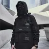 Men Hip Hop Streetwear Jacket Coat Black Windbreaker Cargo Jacket Pullover Harajuku Hooded Track Jacket Tactical Outwear 211009