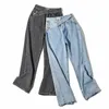 Goplus jeans Женщины широкие штаны для ног мама женщина черные голубые джинсы с высокой талией брюки панталоны Spodnie Damskie C10796 210302