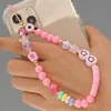 Porte-clés 2021 Téléphone Y2K Chaîne Perlée Sangle Poignet Chaînes Mobiles Lanière Lettre D'amour Poterie Douce Coeur Étoile Fruit Charme Bijoux