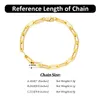 14K Gold Plated 925 Sterling Silver Paperclip Link Chain for Couples Women Men Bracelet Jewelry