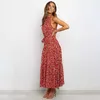 Zomer lange jurk polka dot casual jurken zwart sexy halter strapless gele sundress vakantie kleding voor vrouwen 210623