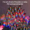 30 cm / 50 cm Waterdichte LED Meteor Douche Falling Raindrop Fairy String Light voor Kerst Bruiloft Holiday Party Patio Decoratie 211104