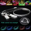 2 pcs 60 cm USB carregando bateria alimentado RGB 24 LED SMD 3528 tira luz à prova d 'água sapatos de roupa festa variável cor dm25