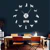 Relógios de parede Siberian Husky Russo Cão Raça DIY Grande Relógio Silencioso Sibirskiy Haski Auto Adesivo Adesivo Gigante Arte Home Decor Decor