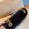패션 Marmont 벨벳 어깨 가방 체인 크로스 바디 더블 G 레이디 디자이너 Laxurys 핸드백 여성