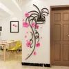 Muurstickers Woonkamer Veranda Bloem Sticker 3D Decoratie Art Wallpaper Orchid Muurschildering Decals Kwaliteit Acryl Creatieve DIY Gift