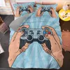 Gamer Euro Size Bedding Set Queen King Single Game Duvet Covers PillowCase 2 / 3PCS Bed Cover Set för Boys Girls 210615