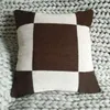 Vävd ullsoffa kuddefodral Letter Plaid Home Throw Pillowcase Vuxen sängkläder Kuddar täcker kudde två storlekar