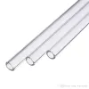 Paille en verre transparent 200x8mm Pailles à boire droites en verre pliées réutilisables avec brosse Pailles en verre écologiques pour cocktails Smoothies FY5155