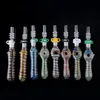 10mm joint Mini Glass Bong Smoking Hand Pipes Borosilicate Nector Collector With Titanium Quartz Ceramic Nail Oil Burner Dab Rigs Small Water Pipe NC Kits