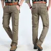2020 décontracté Cargo pantalon hommes salopette coton militaire multi-poches Baggy pantalons longs grande taille 44 armée droite tactique pantalon H1223