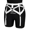 Поясные ремни Harness White Caged Strappy High Puns Glater Goth Goth Women Hollow Lingerie Festival Festival Party Club wear чулки клип