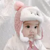 Baby Warm Ear Protection Winter Thickened Trapper Cap Ear Protection Fleece Caps Animal Shape Babe Lei Feng Hat Girl Bear Cartoon Hats