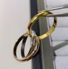 Série Trinity Ring Tricolor 18k Bandas Banhado A Ouro Jóias Vintage Reproduções Retro Moda Retro Diamants Presente Requintado Anéis de Alta Qualidade Marca
