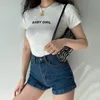 Women's T Shirts Women's T-Shirt Summer 2022 Women Crop Tops Short Sleeve Oversize White Shirt Letter Printed Graphic Tees 90s