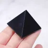Naturlig svart Obsidian Pyramid Tower Healing Crystal Hantverk Kvartskristaller Heminredning
