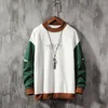 Singleroad Crewneck Sweatshirt 남성 ColorBlock Patchwork 일본가복 하라주쿠 까마귀 남자 스웨터 남성 후드 LJ201222