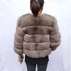 Real Fur Coat 100% Natural Winter Damska Kurtka Ciepła Wysoka Jakość Kamizelka Darmowa Moda Luksusowy 211101