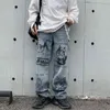 Koreanische Jeans im Harajuku-Stil, College-Stil, schönes Mädchen, Anime-Druck, Damen, lässig, lockere Hose mit weitem Bein 211129