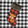 Julstrumpor Plaid Socks Santa Claus Xmas Stocking Presentväska Söt julgransprydnader Party Christmas-Dekorationer SN3063