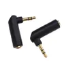 90 graders vinklad anslutning 3,5 mm hane till kvinnlig ljudomvandlare Adapter L Form Stereo Earphone Microphone Jack Plug