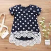 Baby Clothes Polka Dot Toddler Girl Dresses Short Sleeve Children Princess Skirts Boutique Kids Clothing 3 Colors BT6538