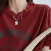 S925 Sterling Silver for Women Fashion Letter Necklace Retro Simple Clavicle Chain Jewelry Accessories Whole