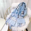 Мода Classic Checked Cashmere Scarf, роскошный бренд Высококачественные четырехсесельные универсальные многоцветные длинные шарвы, красивые длинные тазонные шали 180 * 70см